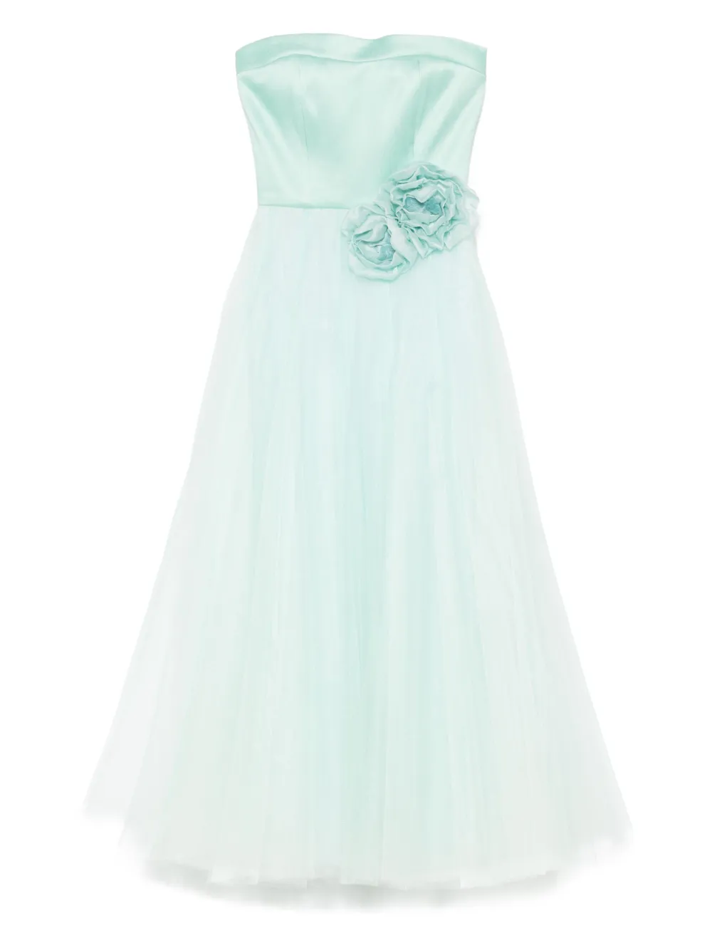 floral-appliqué gown