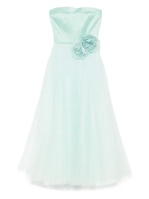 Parlor floral-appliqué gown 