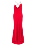 Parlor floral-appliqué maxi dress - Red