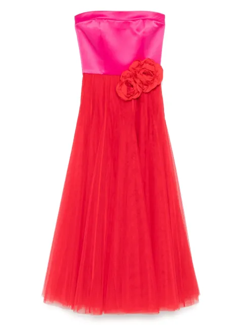 Parlor floral-appliqué gown 