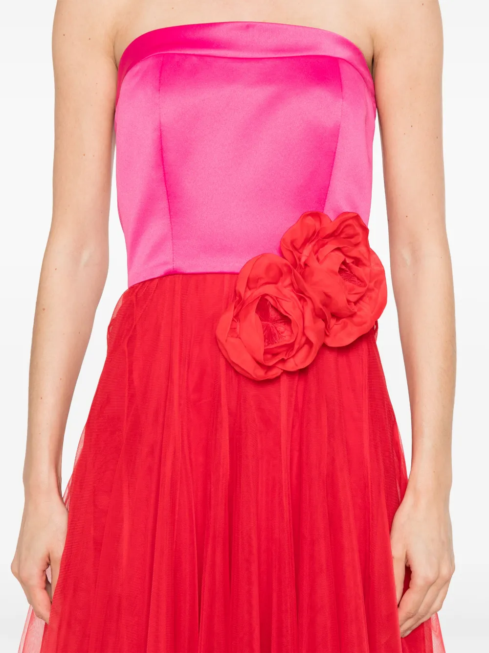 floral-appliqué gown