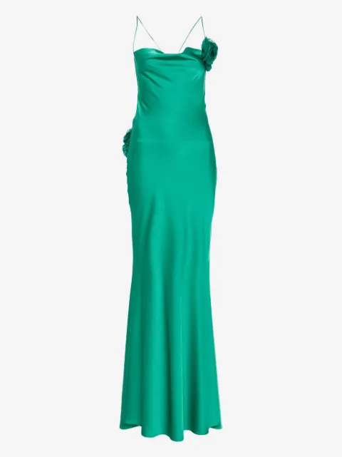 Parlor floral-appliqué maxi dress
