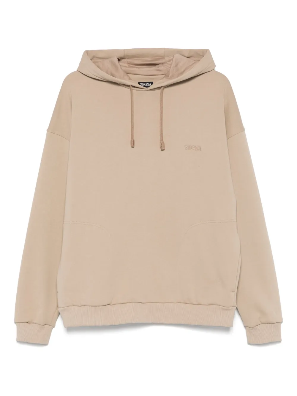 Zegna Hoodie met geborduurd logo Beige