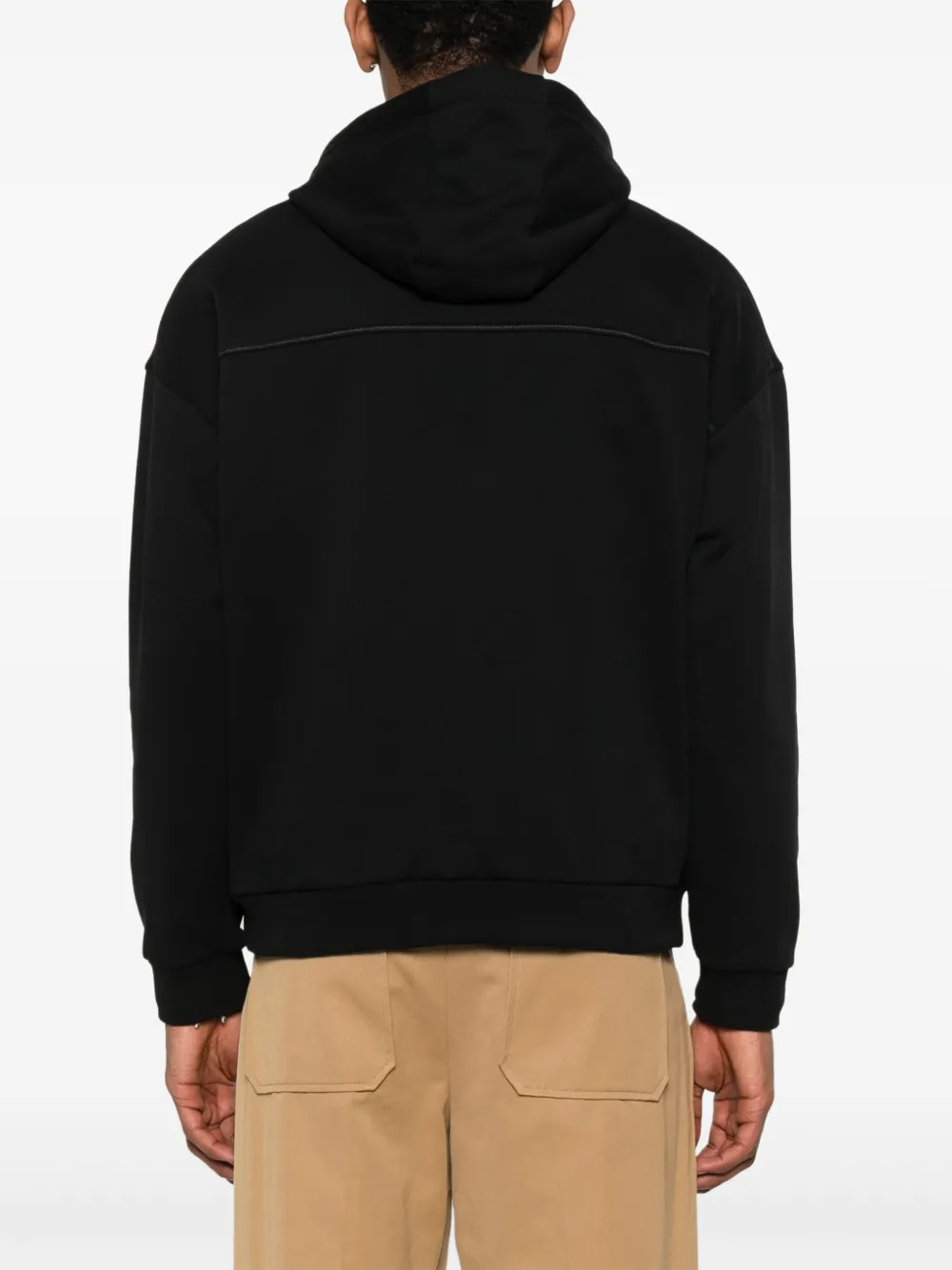 Zegna Hoodie met geborduurd logo Zwart