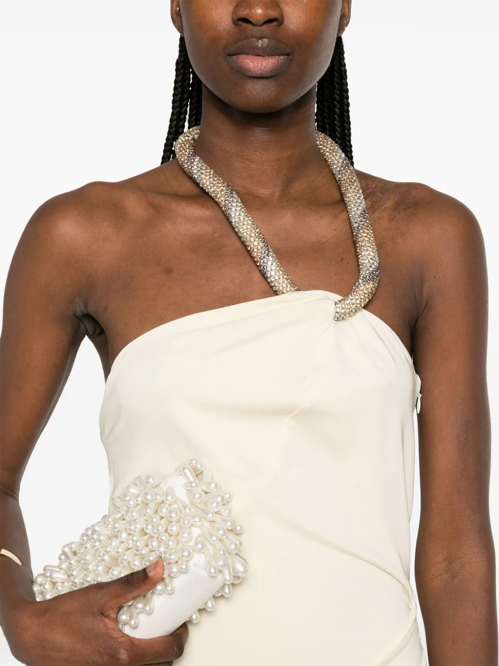Amen Maxi-jurk met gedrapeerd detail Geel