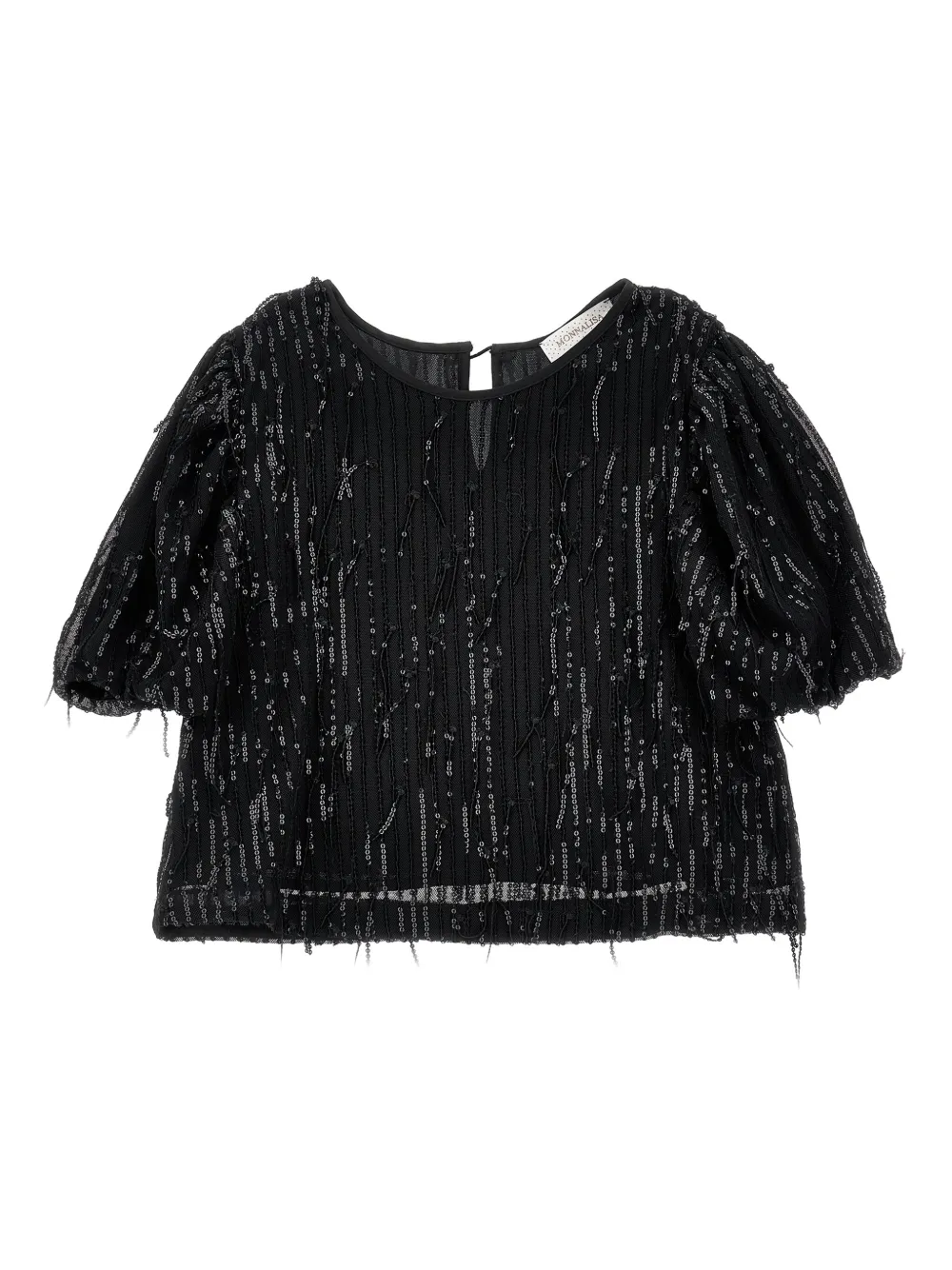 Monnalisa Blusa con paillettes - Bianco