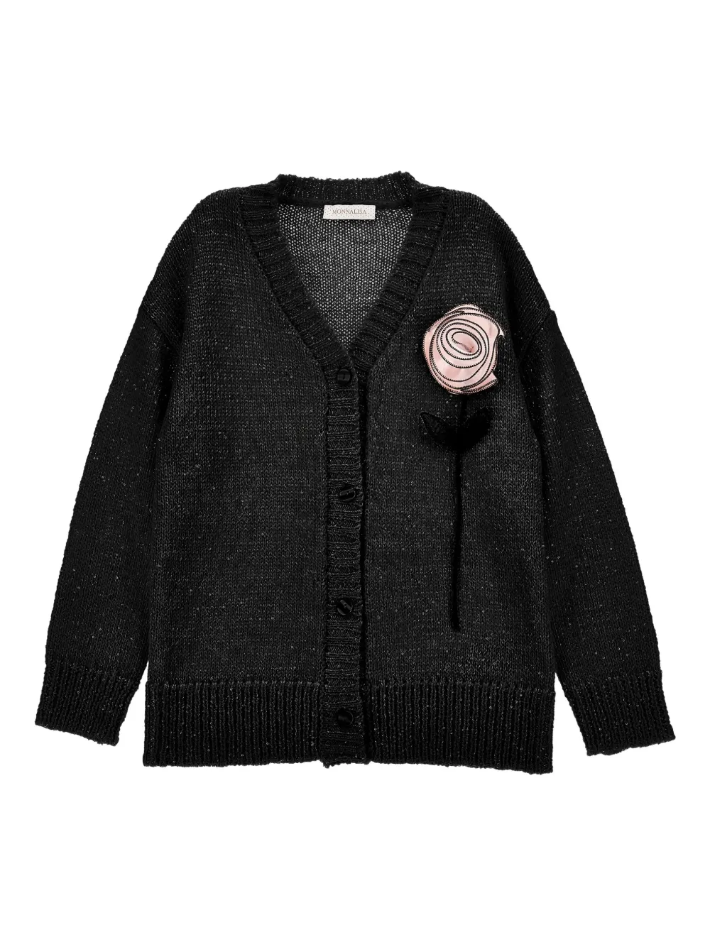 Monnalisa button-up knitted cardigan | Black | Image 1