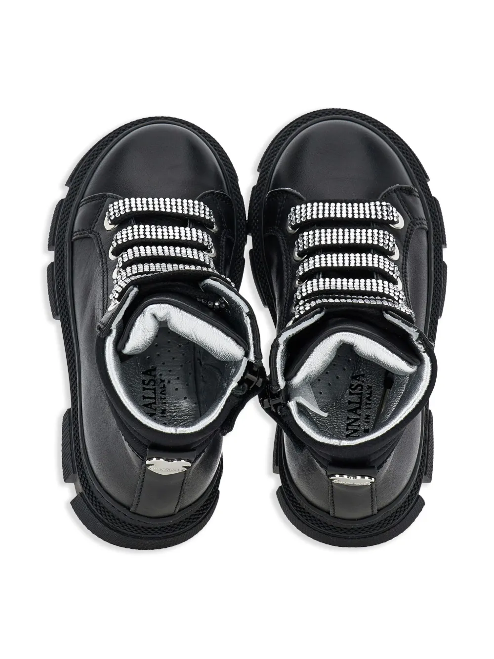 Monnalisa Veterlaarzen verfraaid met stras Zwart