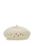 Monnalisa crystal-embellished beret - White