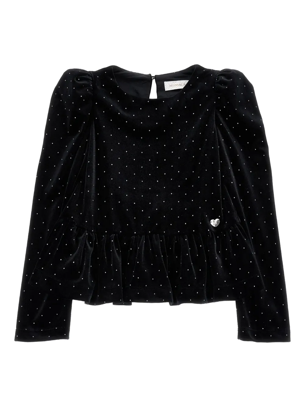 Monnalisa Hemd mit Polka Dots | Schwarz | Image 1