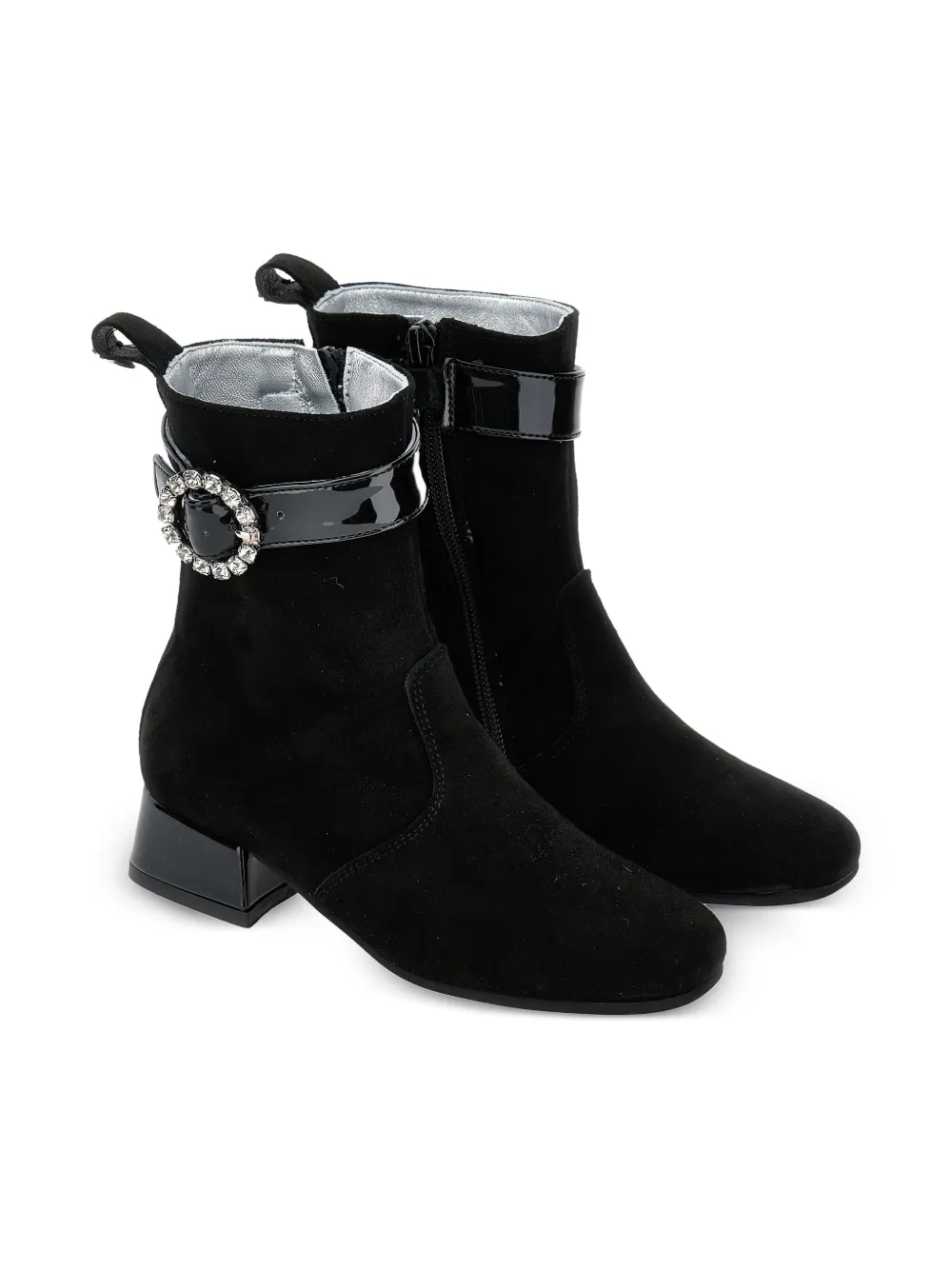 Monnalisa crystal-embellished ankle boots Black