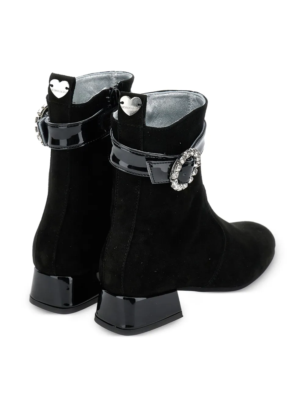 Monnalisa crystal-embellished ankle boots Black
