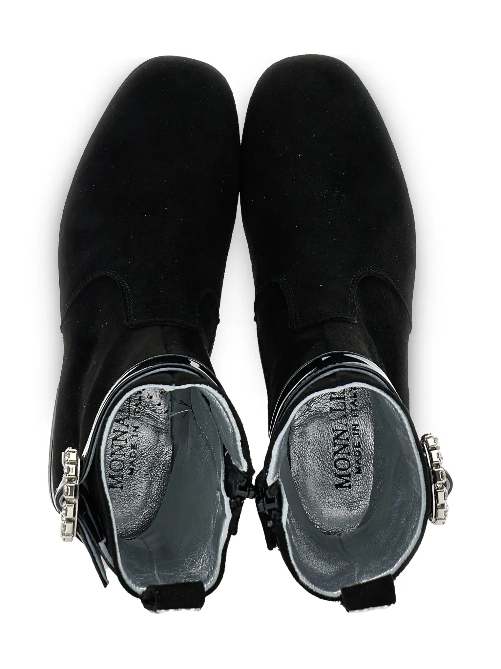 Monnalisa crystal-embellished ankle boots Black