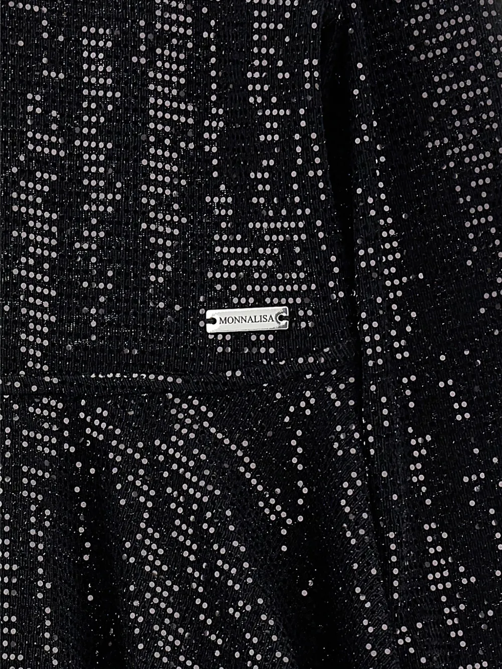 Monnalisa Crystal-embellished Dress In Black