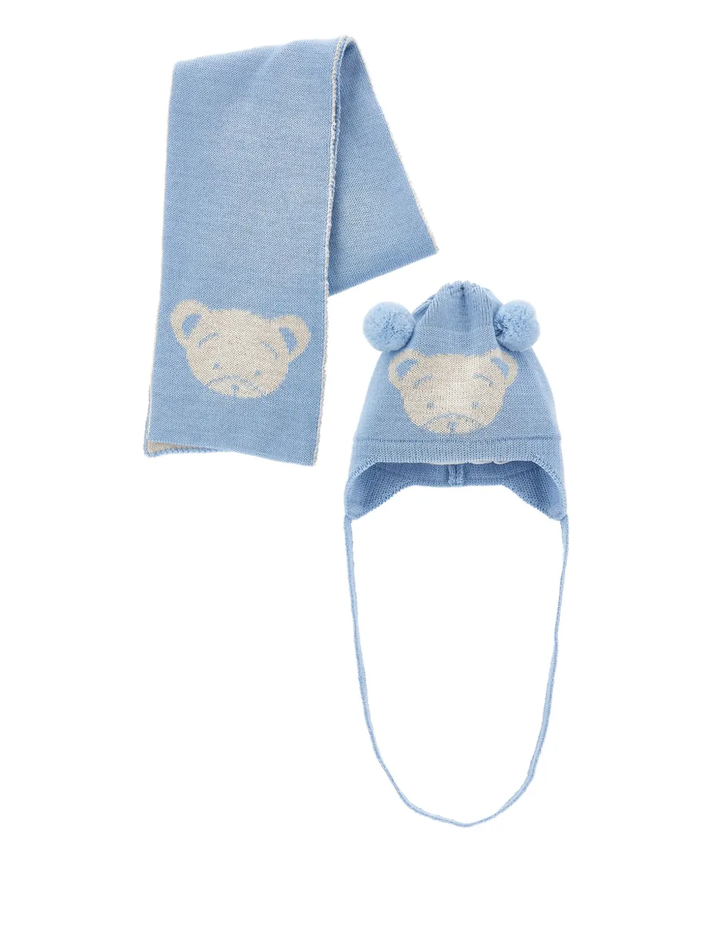 Monnalisa Gebreide muts met pompon Blauw