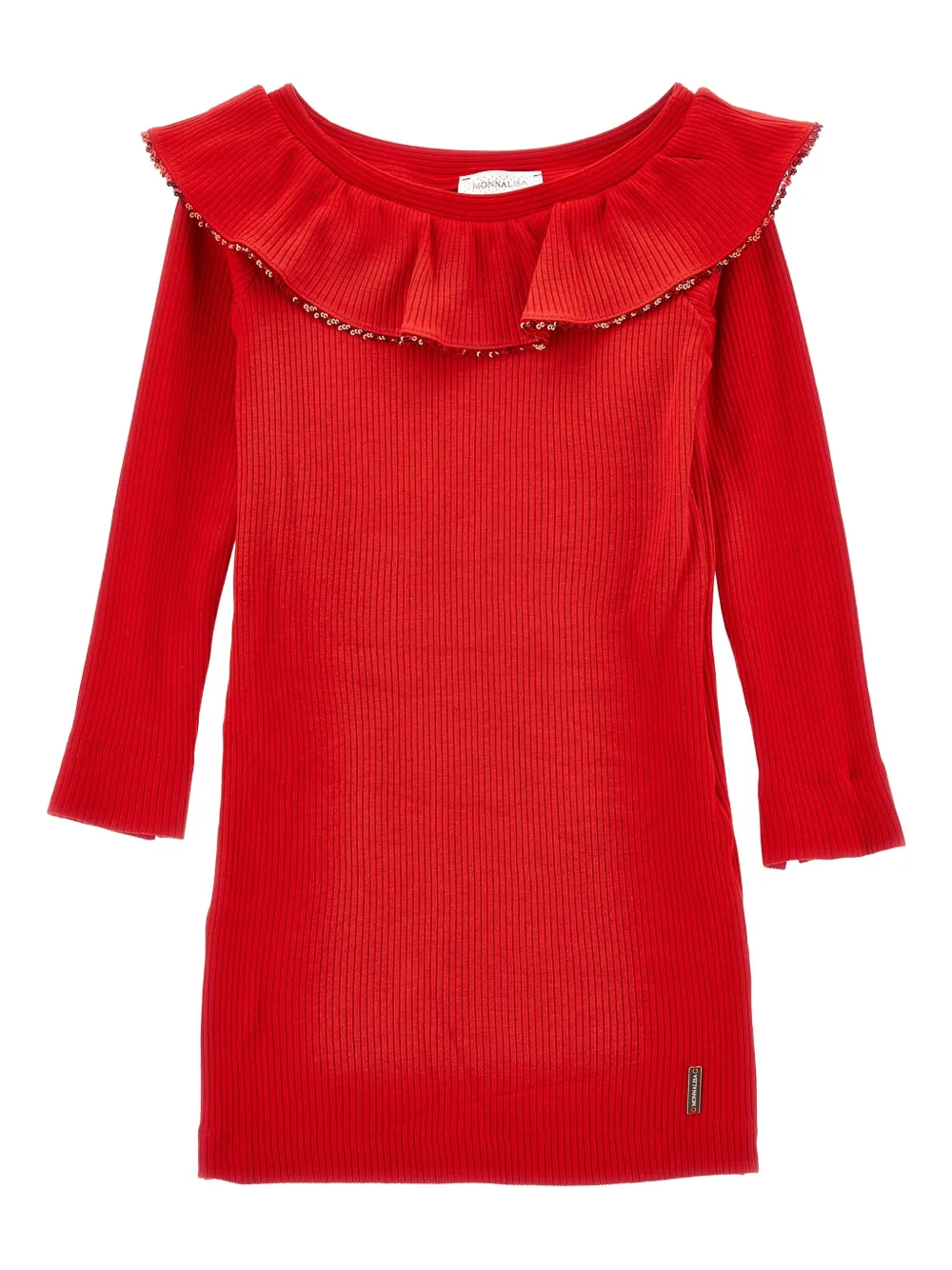 Monnalisa ribbed-knit dress | Red | Image 1