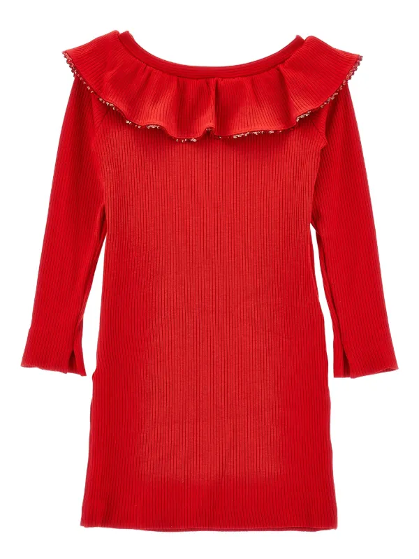 monnalisa red dress Monnalisa Kids Girls Red Bow Dress