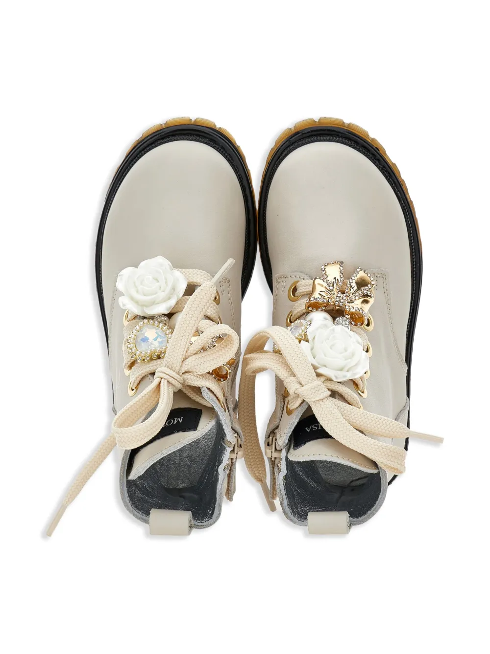 Monnalisa floral-appliqué boots White
