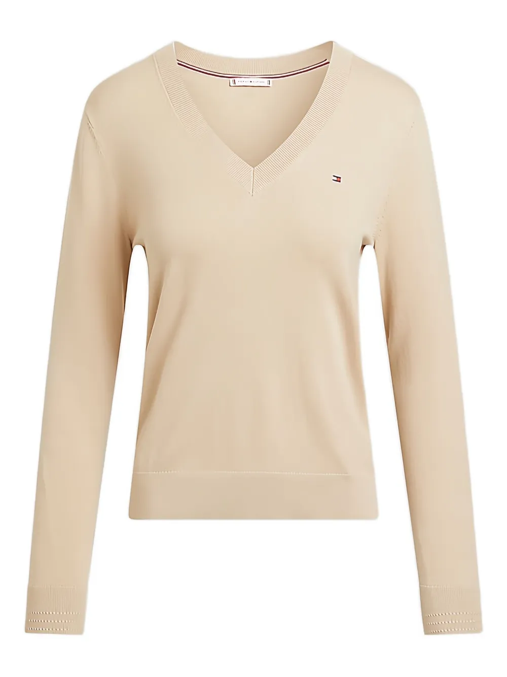 Tommy Hilfiger Trui met geborduurd logo Beige