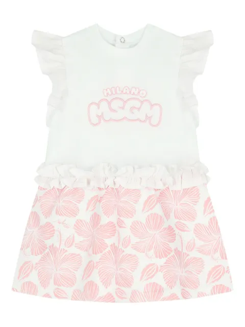 MSGM Kids vestido con estampado floral