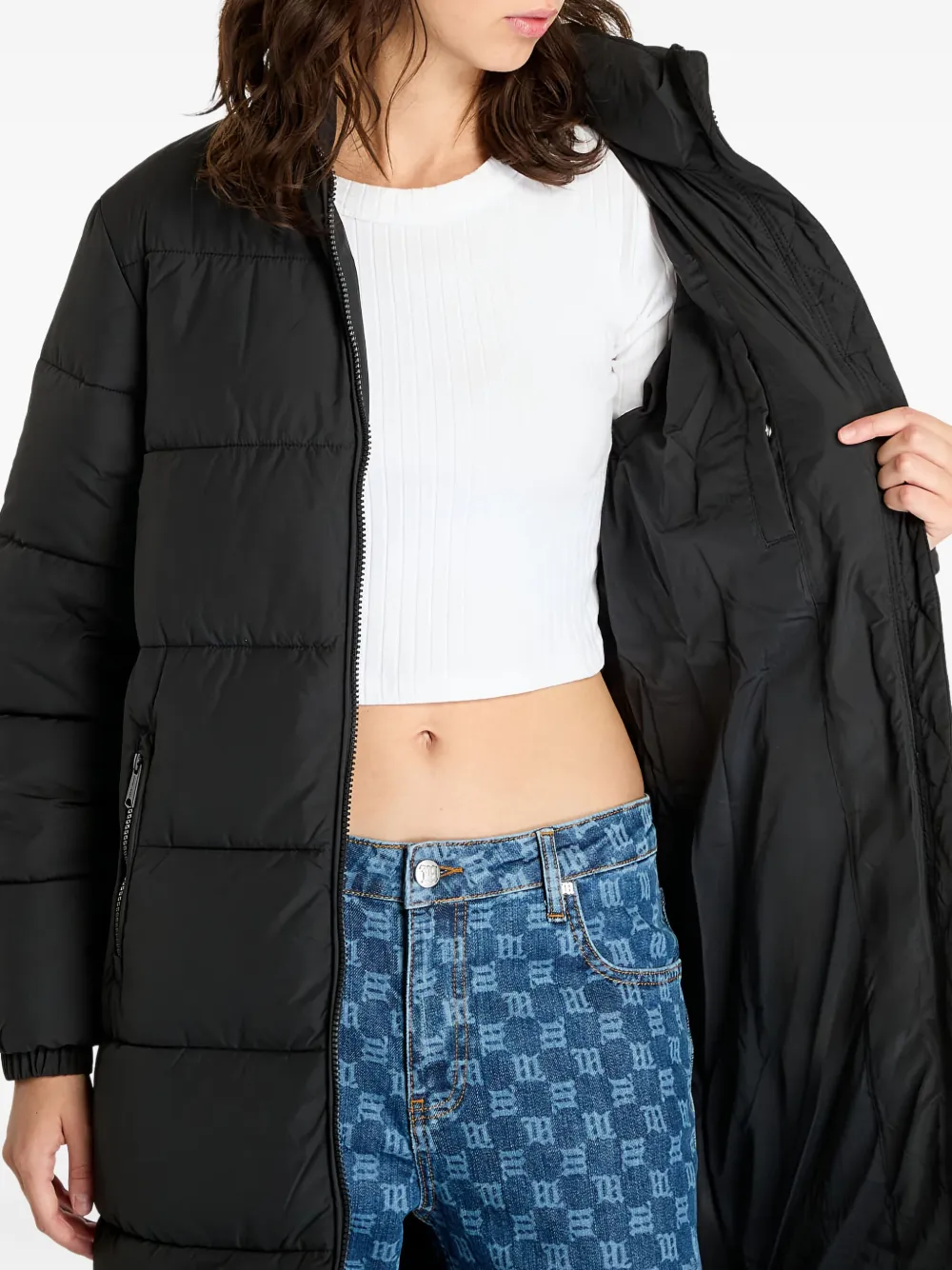 Tommy Hilfiger Donsjas met logopatch Zwart