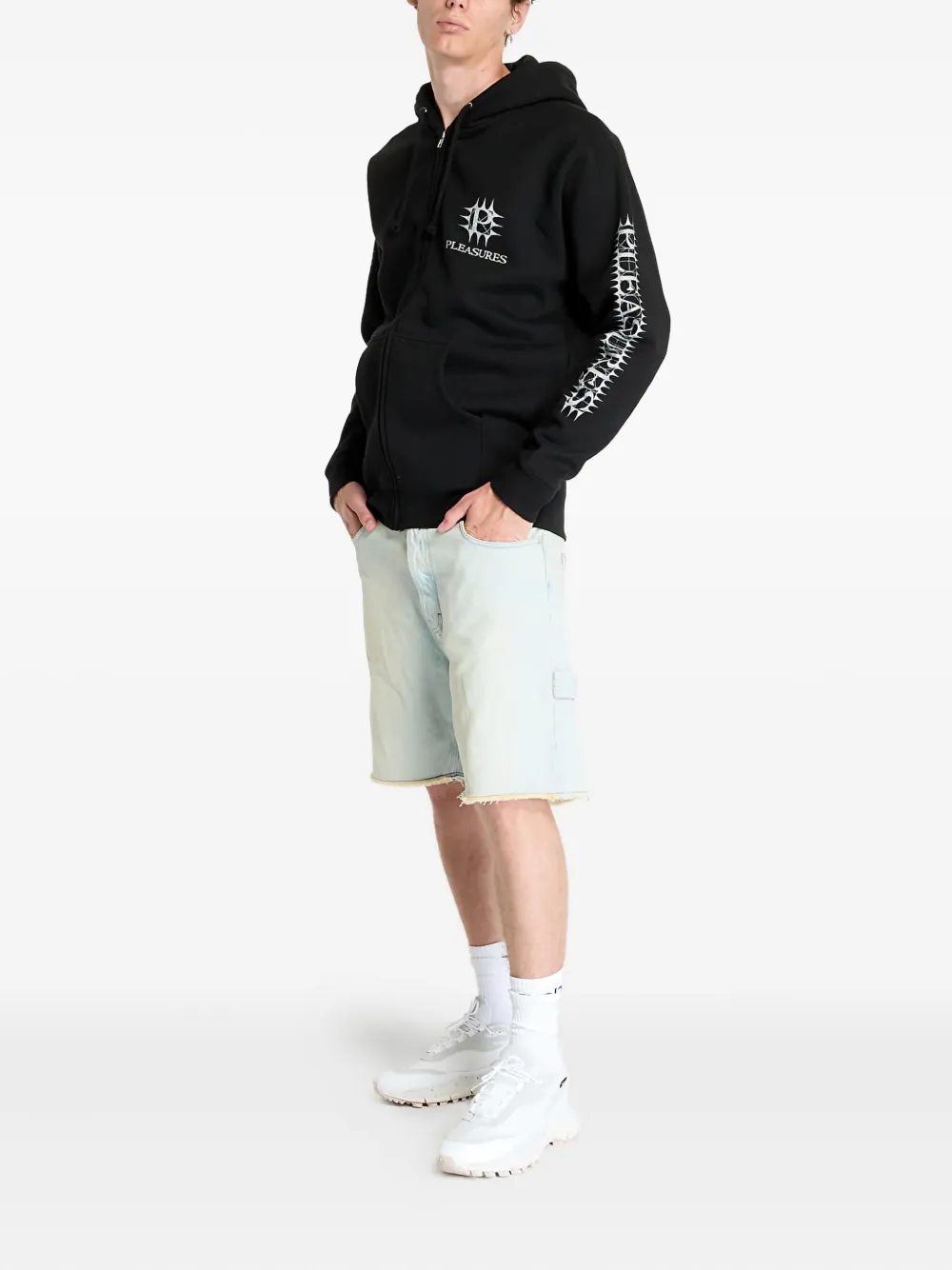 Pleasures Spike hoodie met rits Zwart