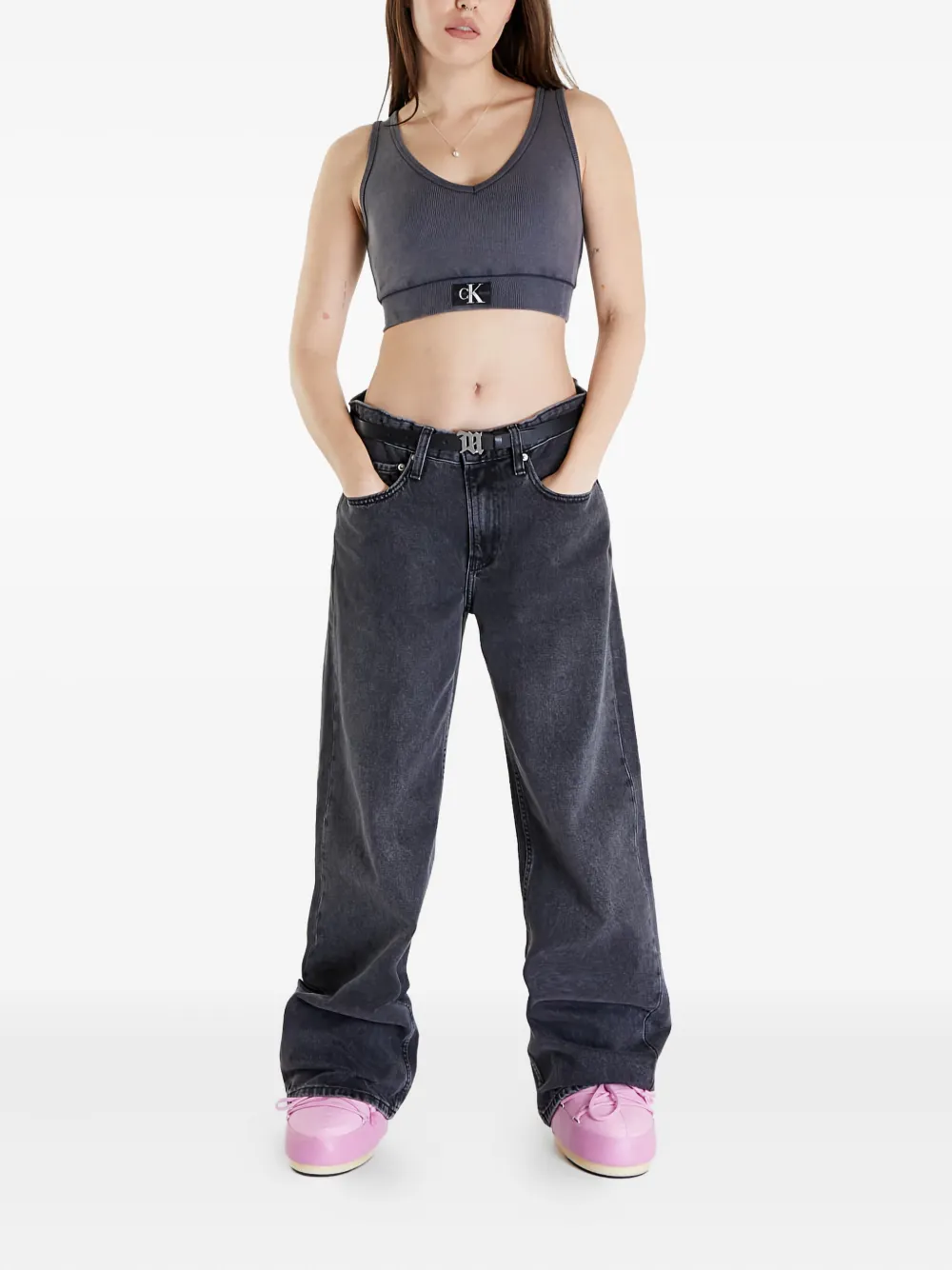 Calvin Klein Jeans logo-patch crop top | Vests & Tank Tops | Image 2