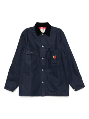 Sky High Farm Embroidered Denim Jacket | Black | FARFETCH TW