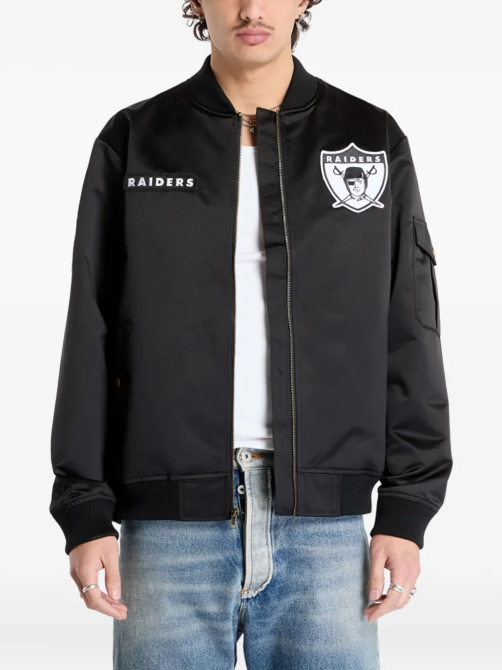Mitchell & Ness パッチディテール ジャケット - ブラック Mitchell & Ness パッチディテール ジャケット - ブラック