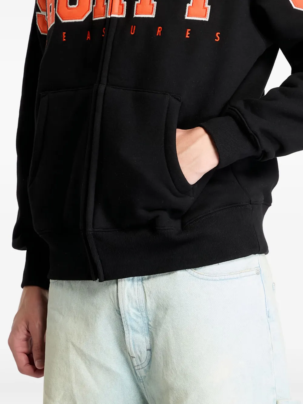 Pleasures Hoodie met logoprint Zwart
