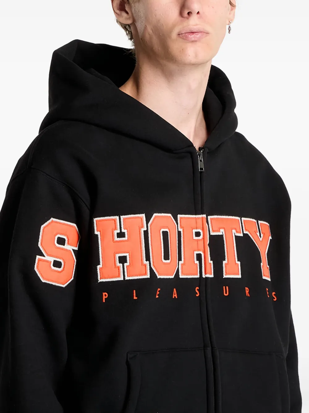 Pleasures Hoodie met logoprint Zwart