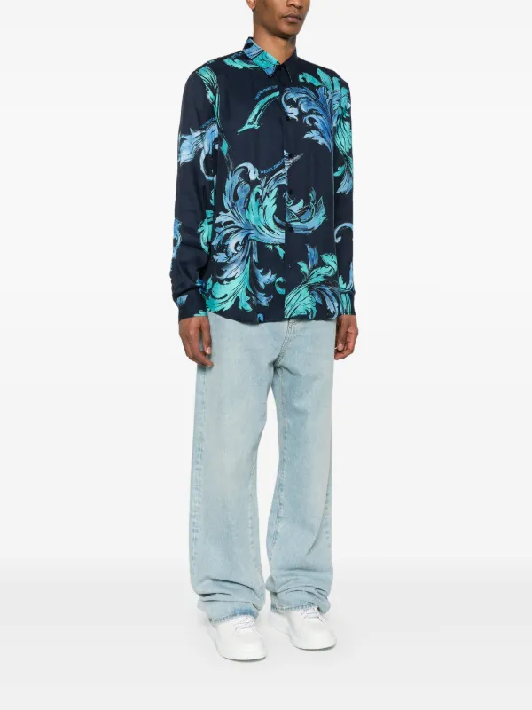 Versace Jeans Couture アウトライン バロッコ シャツ | ブルー