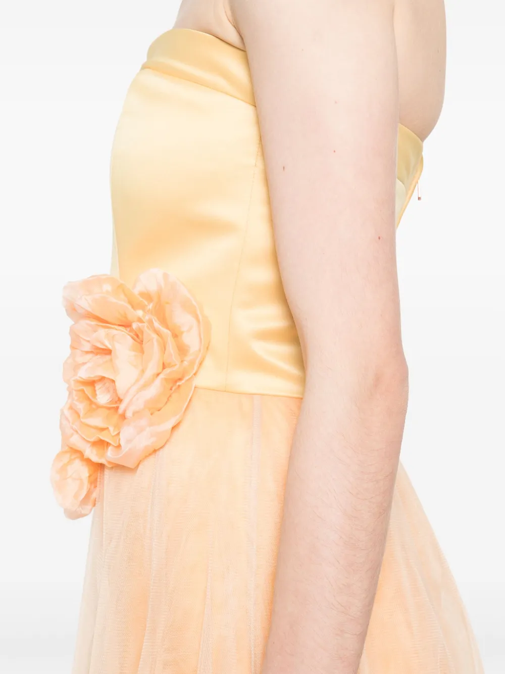 floral-appliqué gown