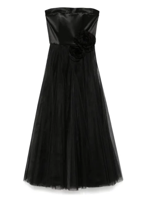 Parlor floral-appliqué gown 