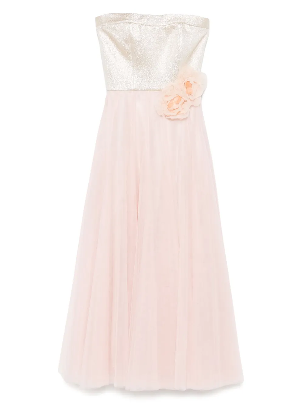 floral-appliqué gown