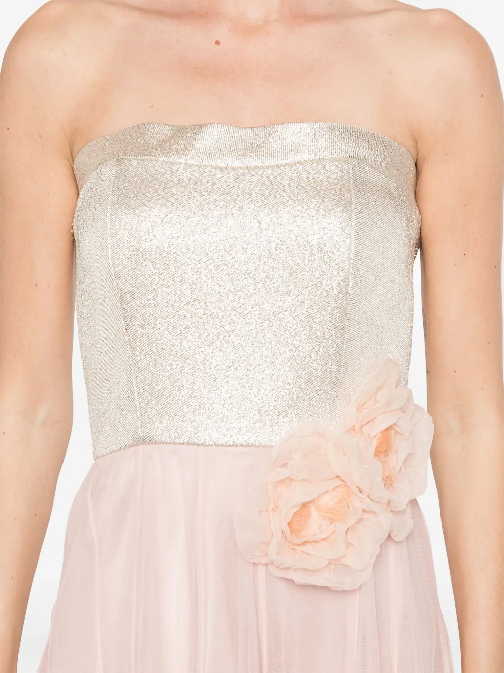 floral-appliqué gown