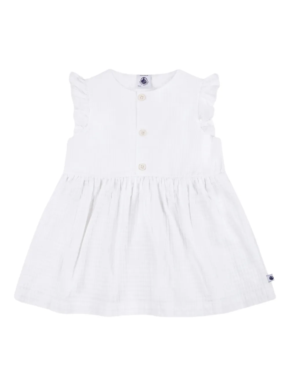 Petit Bateau Mouwloze jurk Wit