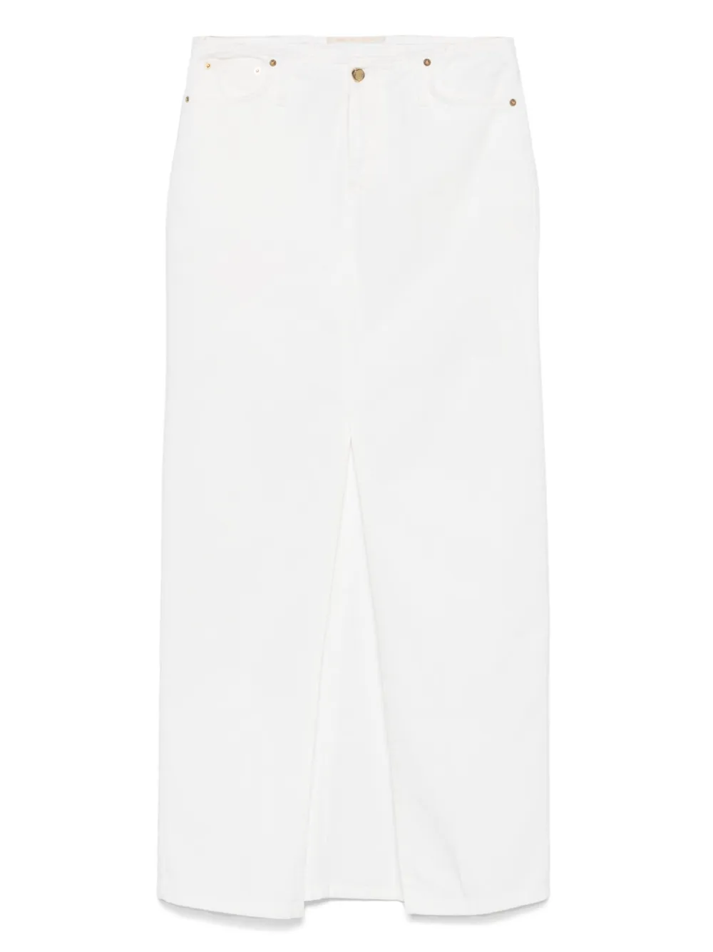 Shop Briglia 1949 Denim Maxi Skirt In White
