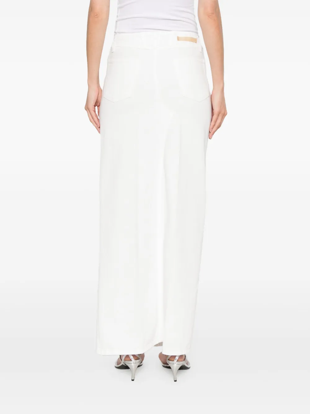 Shop Briglia 1949 Denim Maxi Skirt In White