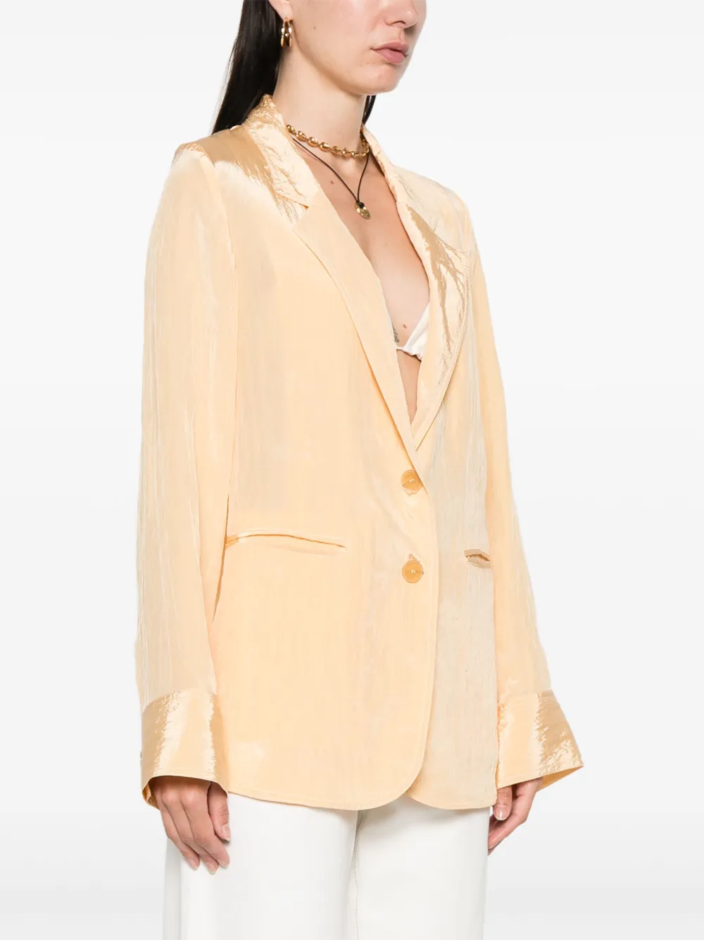 Forte Satijnen blazer Geel