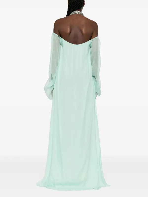 Amen Silk Chiffon Maxi Dress | Green | FARFETCH Amen Silk Chiffon Maxi Dress | Green | FARFETCH