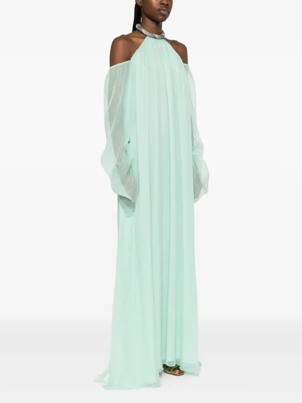 Amen Silk Chiffon Maxi Dress | Green | FARFETCH