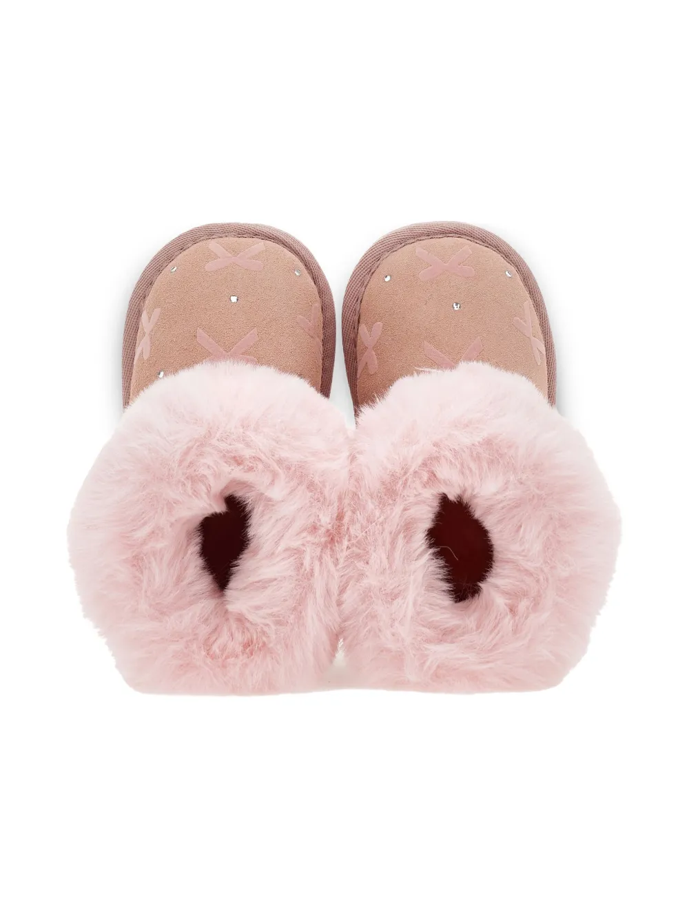 Monnalisa fur-trimmed embellished boots Pink