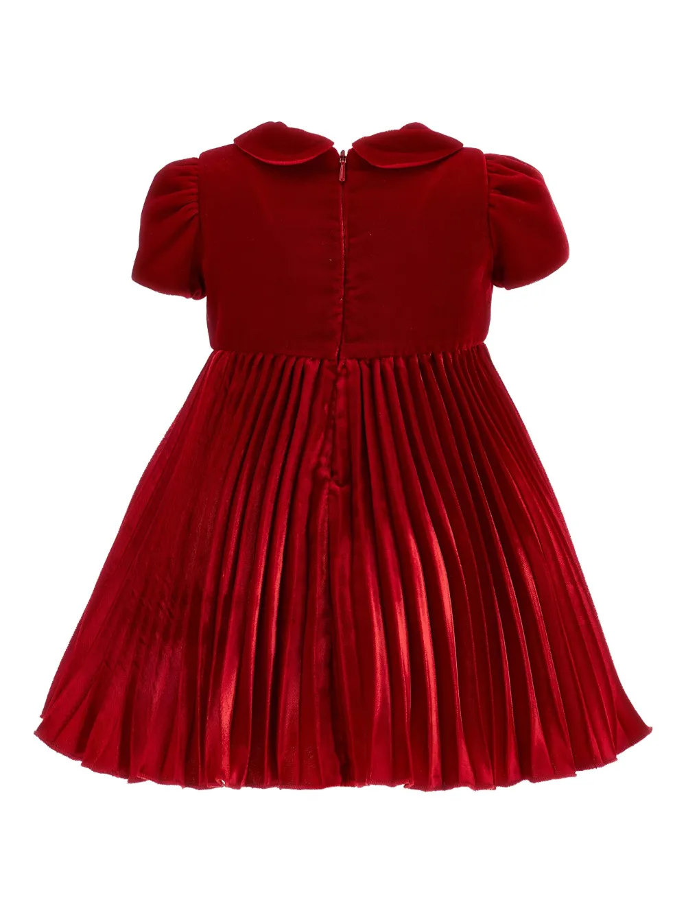 Monnalisa Geplooide jurk met korte mouwen - Rood