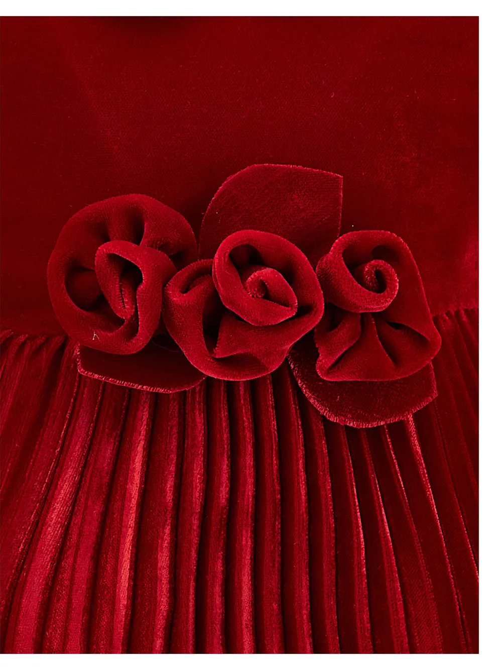 Monnalisa Geplooide jurk met korte mouwen Rood