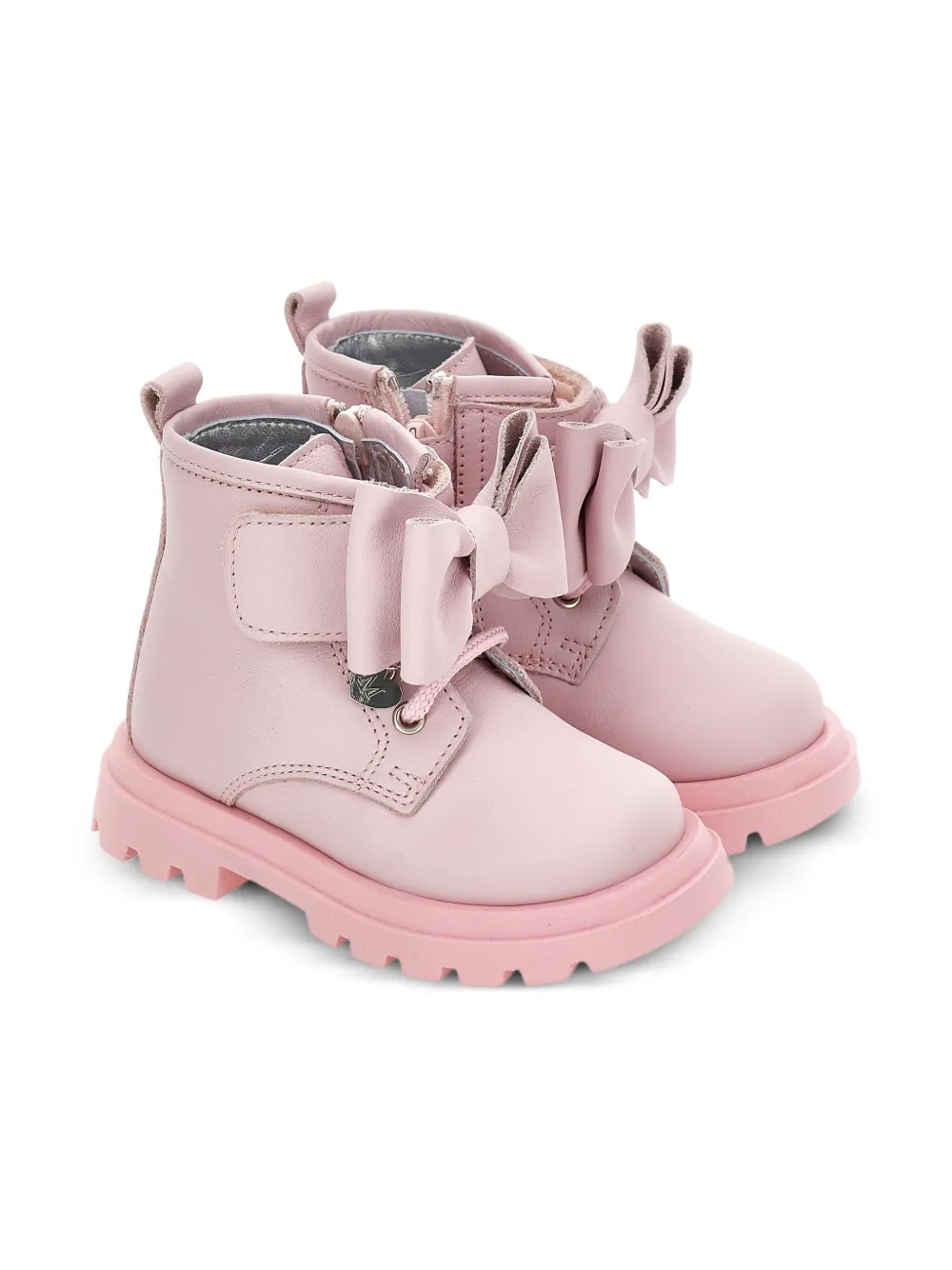 Monnalisa bow-detail ankle boots Pink