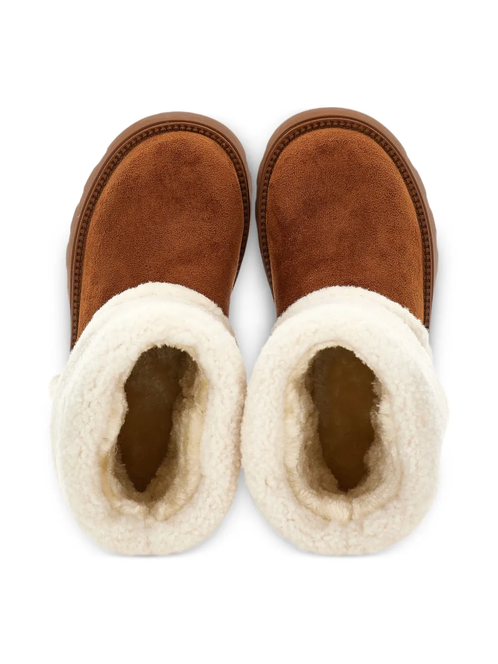 Monnalisa shearling ankle boots Brown
