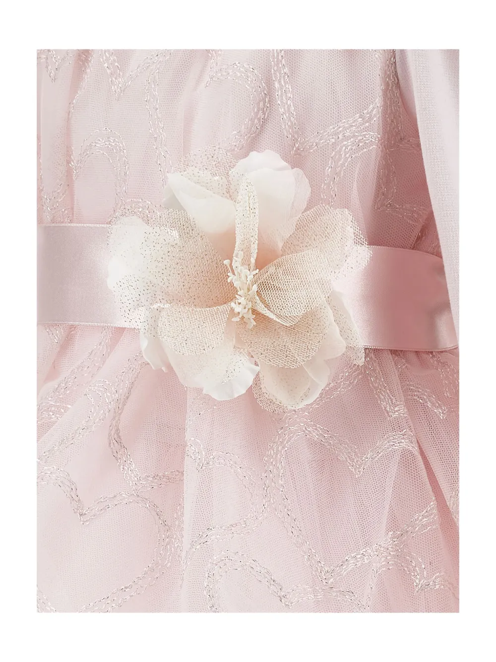 Monnalisa Tulen jurk met hartpatroon Roze