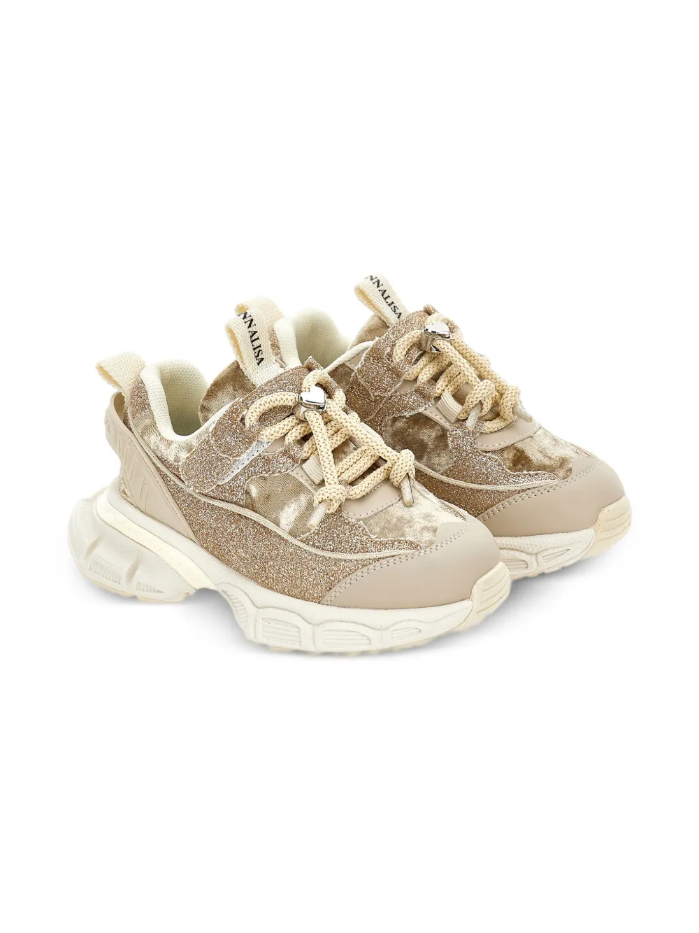 Monnalisa Glitter sneakers Neutrals