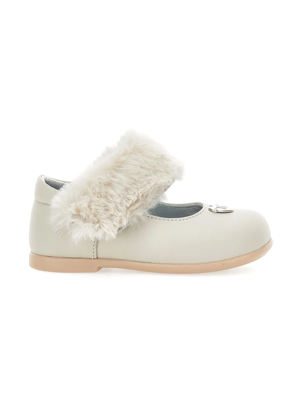 Monnalisa fur-trimmed ballet flats Neutrals